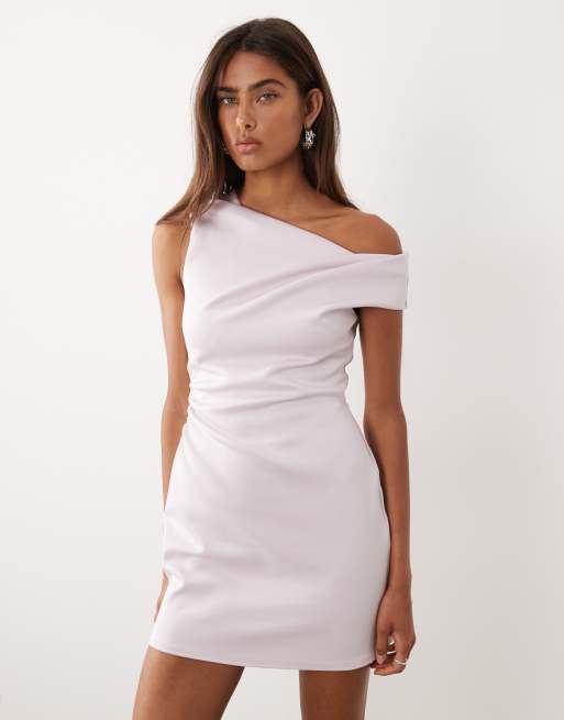 ASOS DESIGN – Ljusrosa, skulpterad miniklänning i scubaliknande tyg med bara axlar, 2 av 4