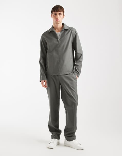 ASOS DESIGN – Ljust kakigrönt, uppklätt set i harringtonstil - view 1