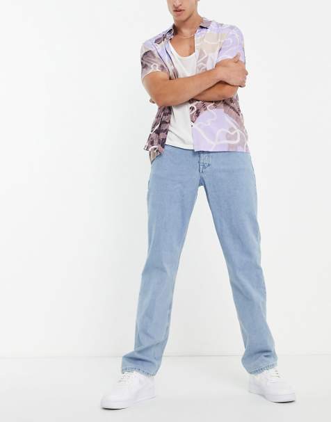 ASOS DESIGN – Ljust stentvättade jeans med raka, vida ben - view 1