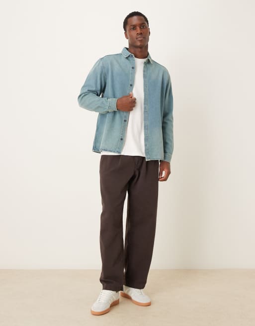 ASOS DESIGN – Ljustvättad jeansskjorta med långa ärmar, 2 av 5