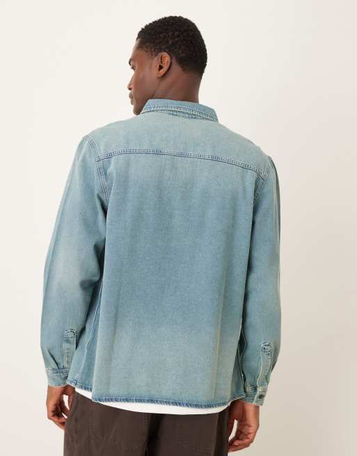 ASOS DESIGN – Ljustvättad jeansskjorta med långa ärmar, 3 av 5
