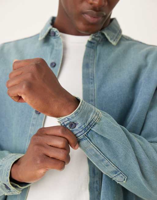 ASOS DESIGN – Ljustvättad jeansskjorta med långa ärmar, 5 av 5