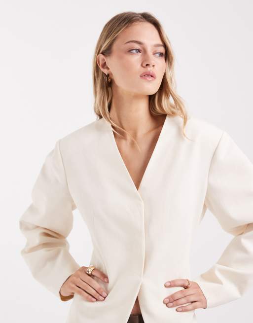 ASOS DESIGN – Lniana marszczona marynarka, 3 z 4