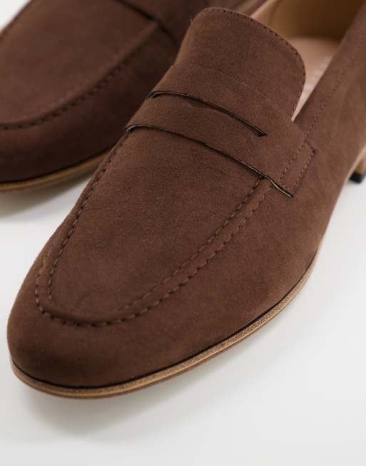 ASOS DESIGN – Loafer aus braunem Wildlederimitat mit Sohle aus Naturmaterial, 2 von 4