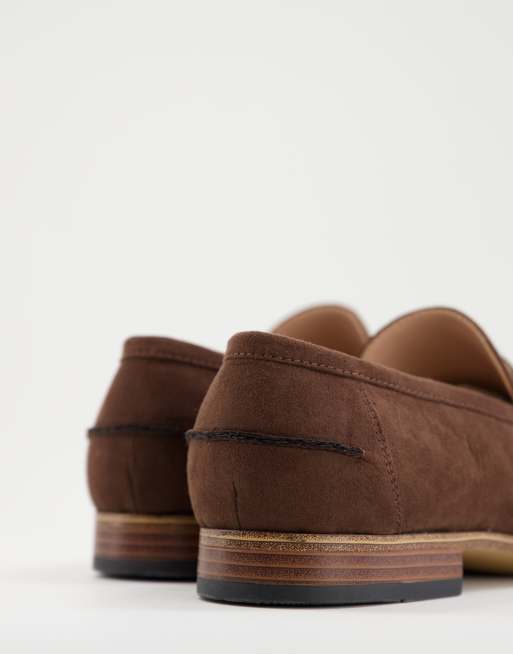 ASOS DESIGN – Loafer aus braunem Wildlederimitat mit Sohle aus Naturmaterial, 3 von 4