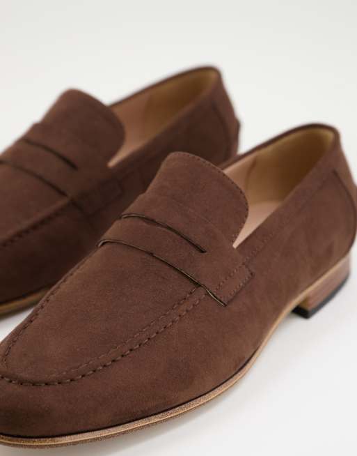 ASOS DESIGN – Loafer aus braunem Wildlederimitat mit Sohle aus Naturmaterial, 4 von 4
