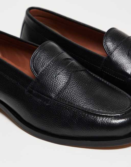 ASOS DESIGN – Loafer aus genarbtem schwarzem Leder, 2 von 3