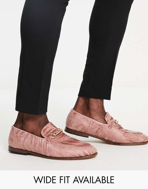 ASOS DESIGN Loafer aus rosa Samt ASOS