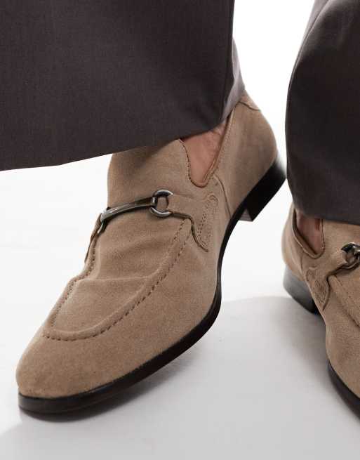 ASOS DESIGN – Loafer aus Wildleder mit Zierschnalle in Stone, 2 von 4