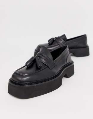 square toe platform loafers