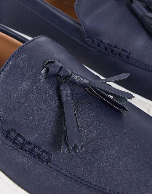 Asos navy loafers clearance