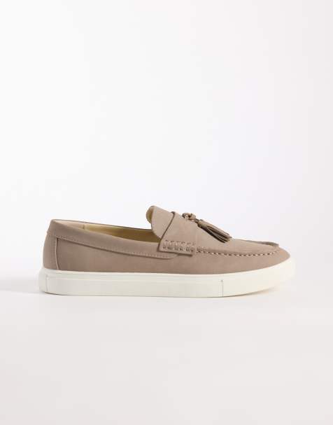 ASOS DESIGN – Loafer in Maulwurfbraun mit Quasten - view 1