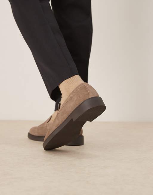 ASOS DESIGN loafer in suede with plain apron , 3 of 4