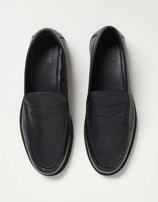 ASOS DESIGN - Loafers i sort læder med kilehæl , 4 af 4