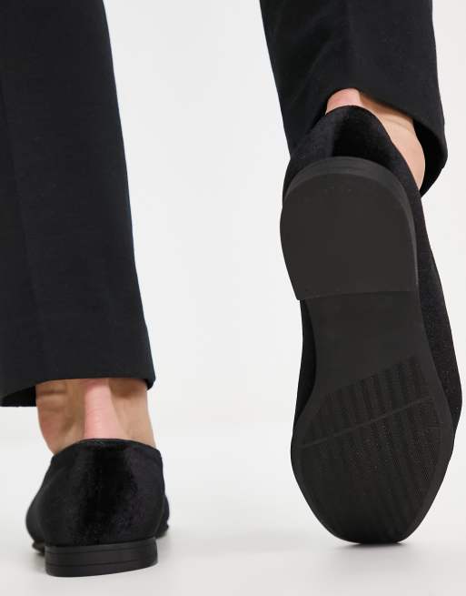 ASOS DESIGN - Loafers i sort velour med broderede detaljer i sølv, 2 af 4