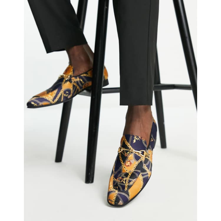 Asos navy loafers sale