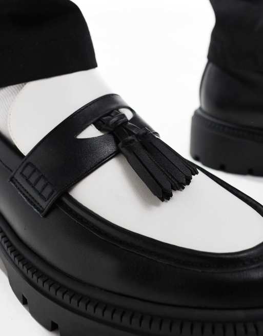 ASOS DESIGN loafers in black and white