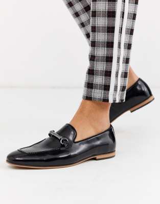 mens black loafers asos