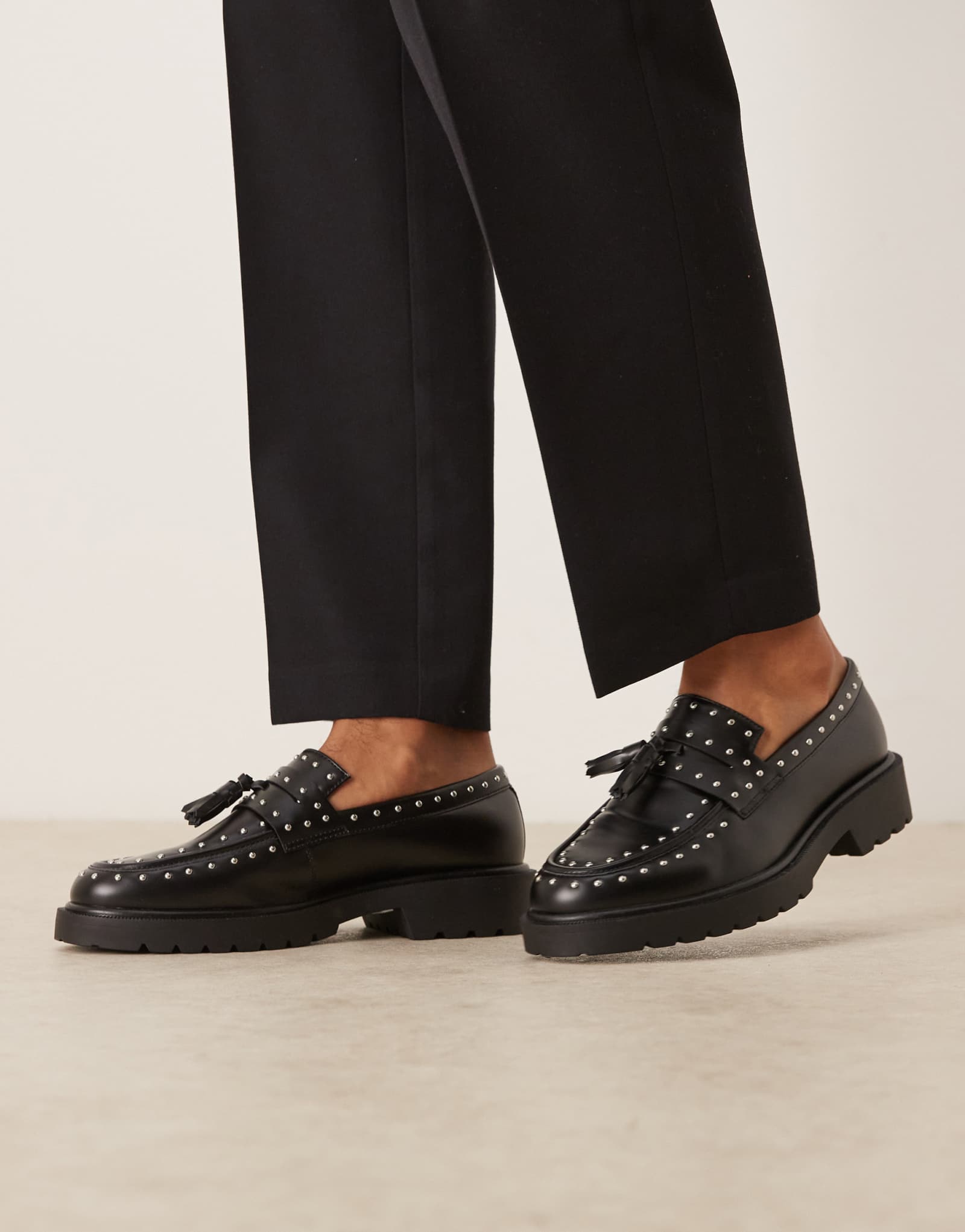 ДИЗАЙНЕРСКИЕ мокасины ASOS из черной искусственной кожи на шпильке