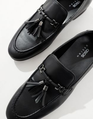 ASOS DESIGN loafers in black faux leather with tassel detail - ASOS Price Checker