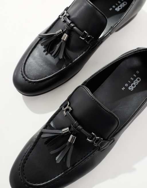 ASOS DESIGN black leather penny loafer