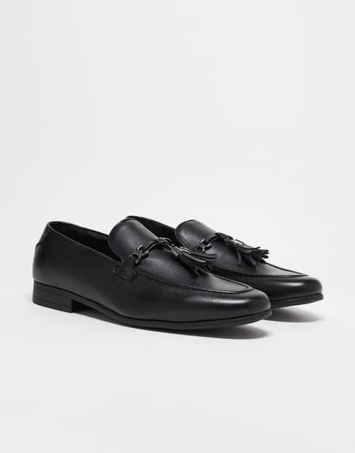 ASOS DESIGN loafers in black faux leather with tassel detail, 2 of 5