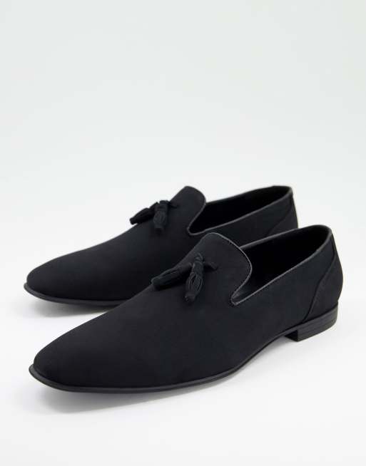 Asos Design Loafers In Black Faux Suede Asos 8269