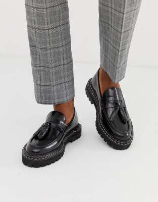 mens black loafers asos