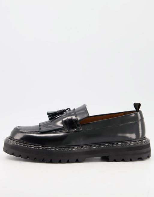 Asos black hot sale leather loafers