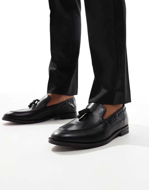 Asos fashion black leather loafers