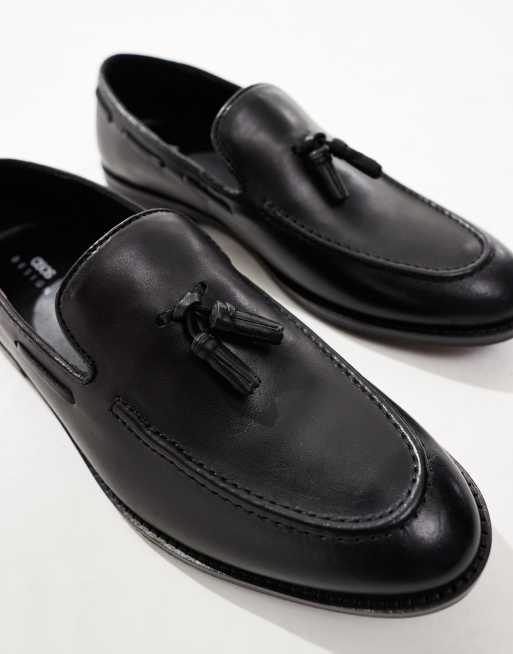 ASOS DESIGN loafers in black leather with tassel, 2 of 4