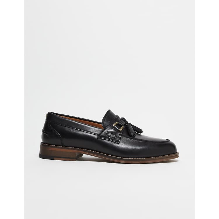 ASOS DESIGN loafers in black leather with tassel | ASOS