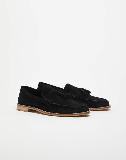 ASOS DESIGN loafers in black leather with tassel ASOS