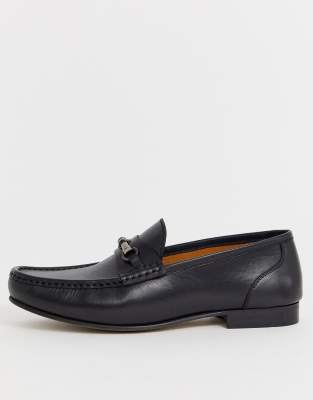 ASOS DESIGN loafers in black leather