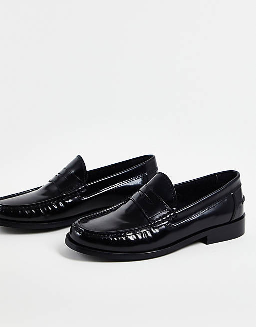 ASOS DESIGN loafers in black patent leather | ASOS