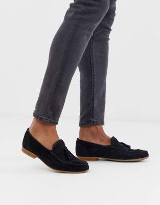 asos black suede loafers