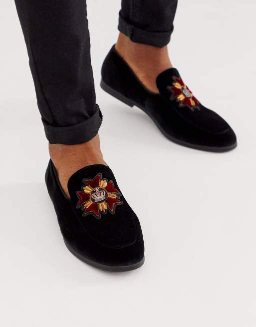 Black Velvet Loafers