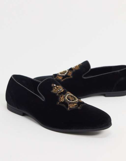 Asos velvet cheap loafers