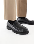 [ASOS DESIGN] ASOS DESIGN loafers in black with cleated sole 40.5 BLACK