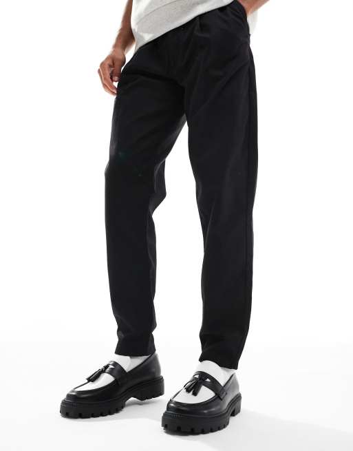 ASOS DESIGN loafers in black with contrast penny ASOS