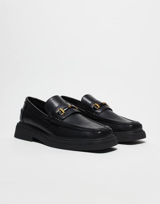 ASOS DESIGN loafers in black with square toe | ASOS