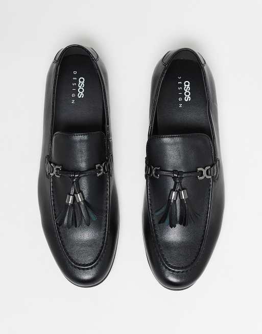ASOS DESIGN loafers in black with tassel detail, 3 of 5