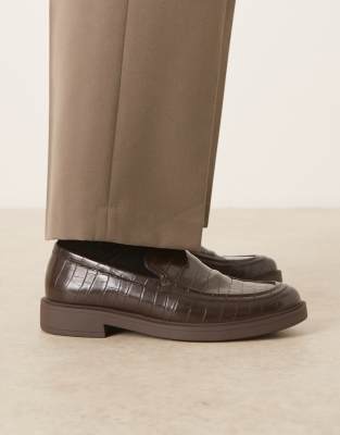 Asos Design Loafers In Brown