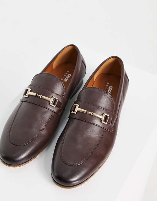 ASOS DESIGN loafers in brown faux leather with oversize tassel