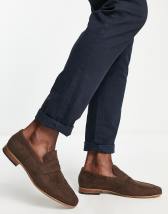 ASOS DESIGN loafers in navy suede with white sole | ASOS