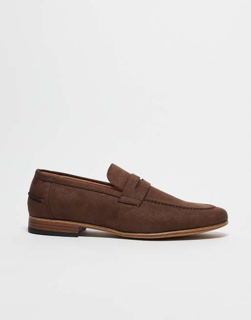 春のコレクション エイソス ASOS DESIGN loafers in brown faux suede