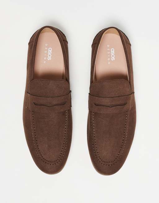 春のコレクション エイソス ASOS DESIGN loafers in brown faux suede