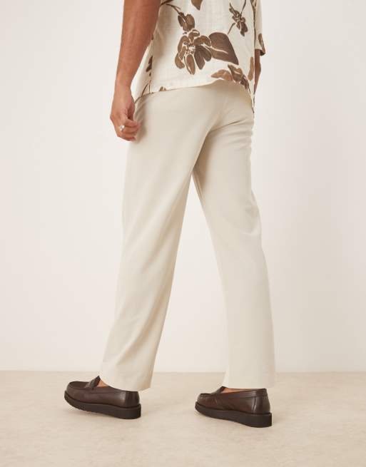 ASOS DESIGN loafers in brown leather and suede mix
