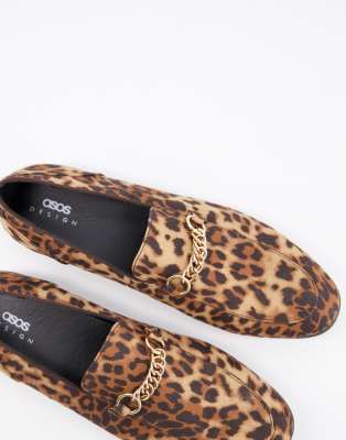 asos leopard print loafers