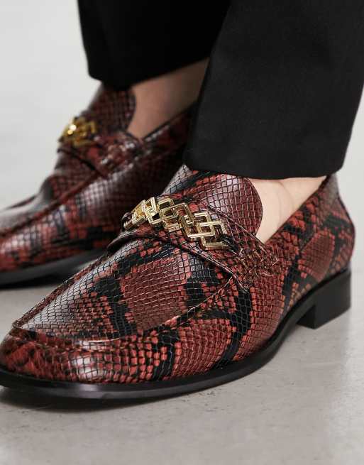 Men's hot sale snakeskin loafers